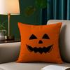 Federa per Cuscino Espressioni Horror di Halloween Peluche Corto Stampa Copricuscino Quadrato Cuscini Decorativi per Divano Arredamento Casa