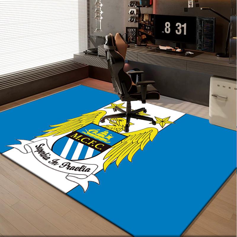 1PC rug Football Manchester Crest Carpet, Chair Rug,Area Rug for Office Bedroom living rooms bedroom, Doormat decor Christmas fan gifts