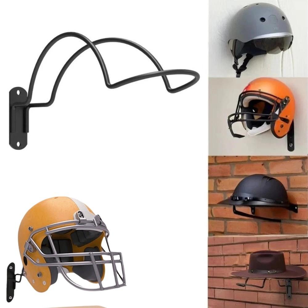 Metal Hanger Wall Helmet Storage Rack Space Saving Wall-Mounted Helmet Hanger  Hat Storage