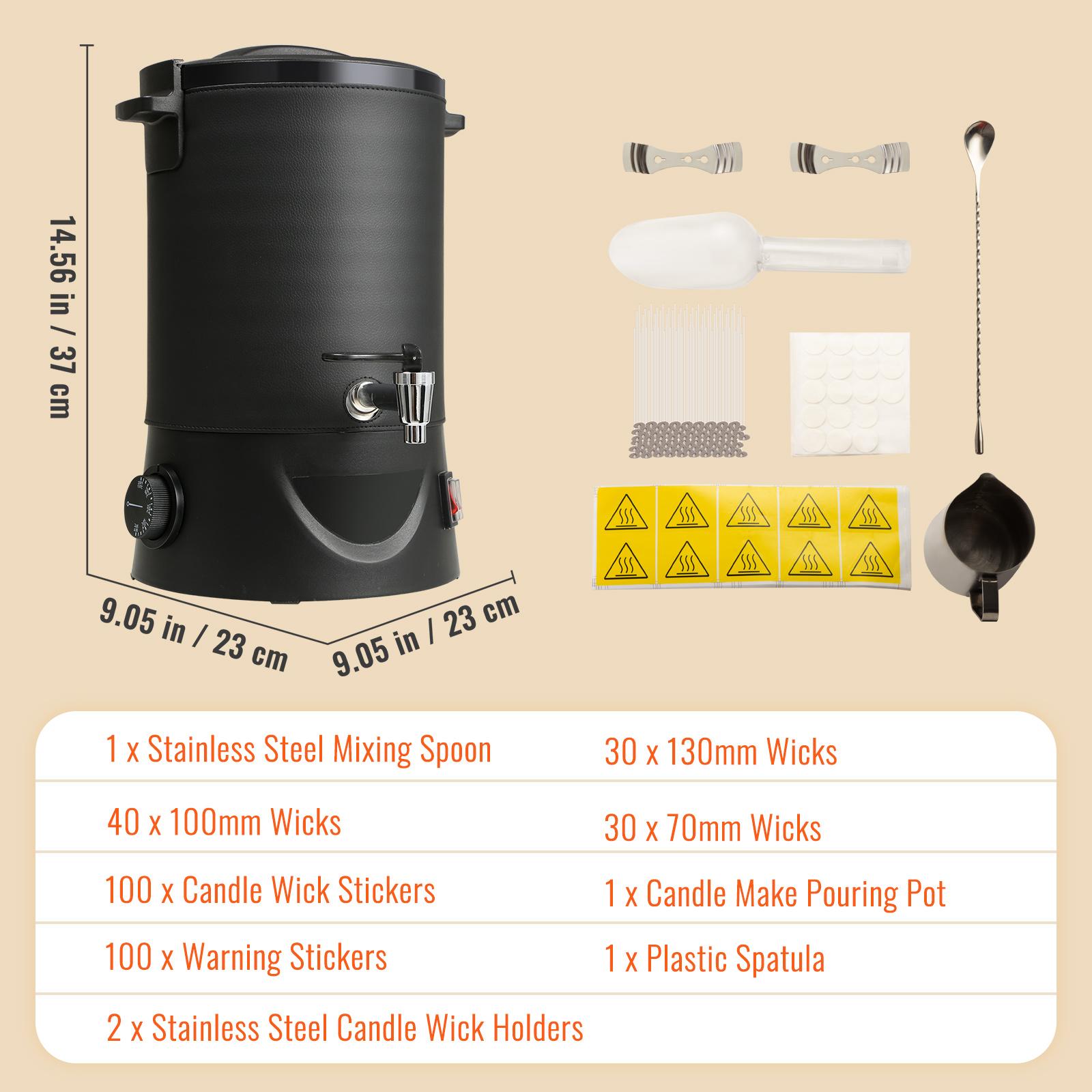 

SucceBuy 6.5 л 10 л Воскоплавитель для изготовления свечей Большой электрический котел для плавления воска Легкий сливной носик 9-уровневый контроль температуры