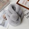 Unisex Faux Rex Rabbit Fur Snood: Cozy Korean Style Plush Neck Warmer for Winter