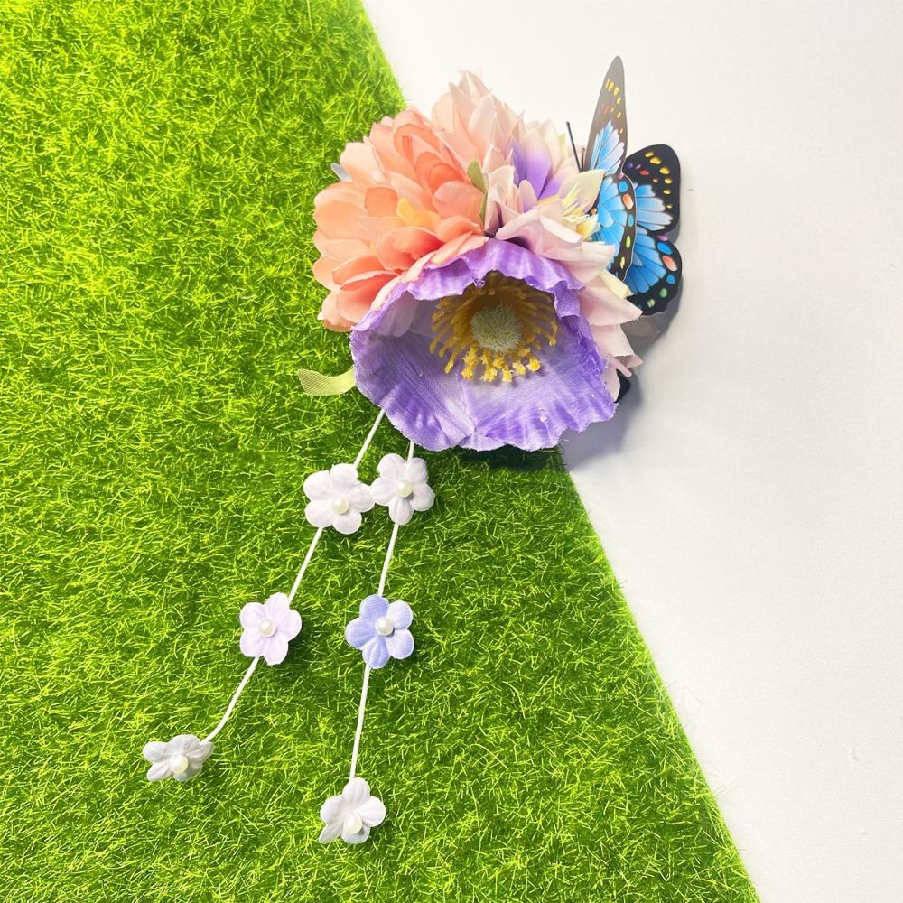Fringe Tassel Duckbill Clip Chinese Style Barrettes Fairy Flower Butterfly Side Clip  Girl