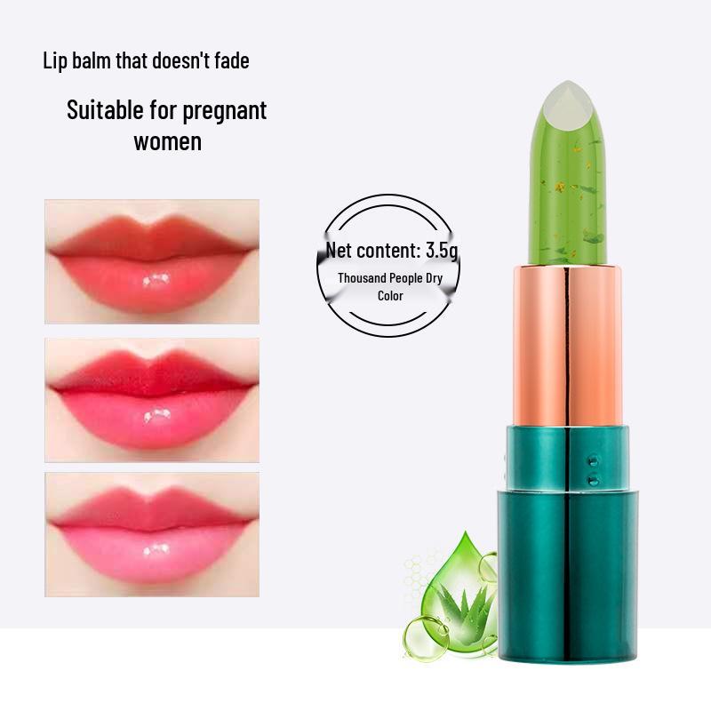 Aloe Vera rtěnka s měnící se barvou: Dlouhotrvající, Hydratační, Neblednoucí, Neotíravý, Voděodolný.