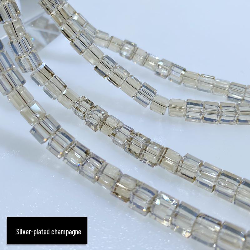 Multi-Faceted Crystal Glass Square Beads: 4/6/8mm Sugar Cubes for DIY Jewelry, Loose Beading with Holes