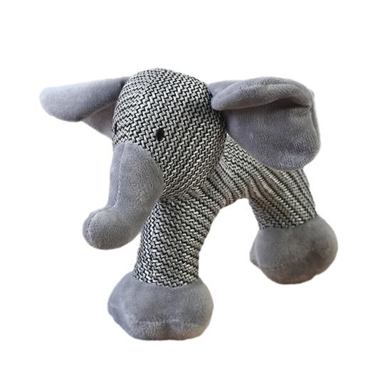 

Plush Dog Toy Cute Animal Shapes Squeaky Chew Toy Linen Fabric Stuffed Animals Puppy Teething Toy for Dogs Boredom And Anxiety Relief сірий