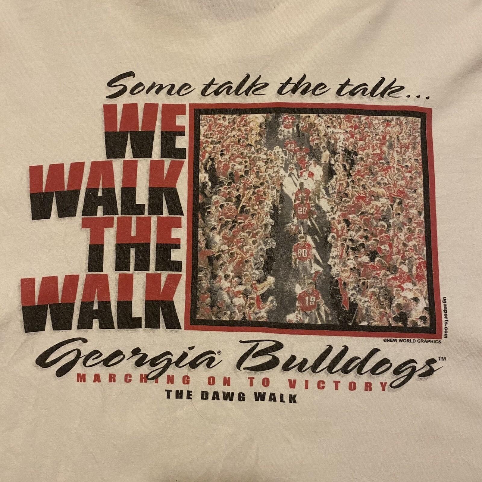 Y2K Georgia Bulldogs Shirt Adult 2XL White The Dawg Walk XXXL