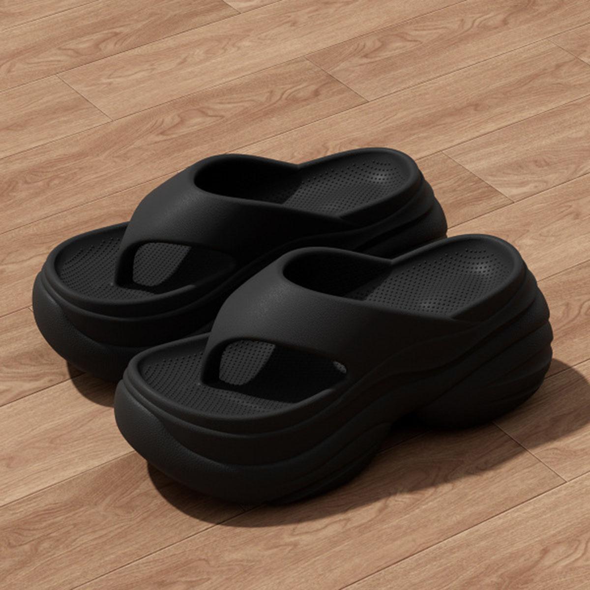 

Fashion Women s Summer Thi Bot Sandals Casual Hollow out Design mid Heel Beach Slippers Anti-Slip Small Size Increase Clogs 40-41