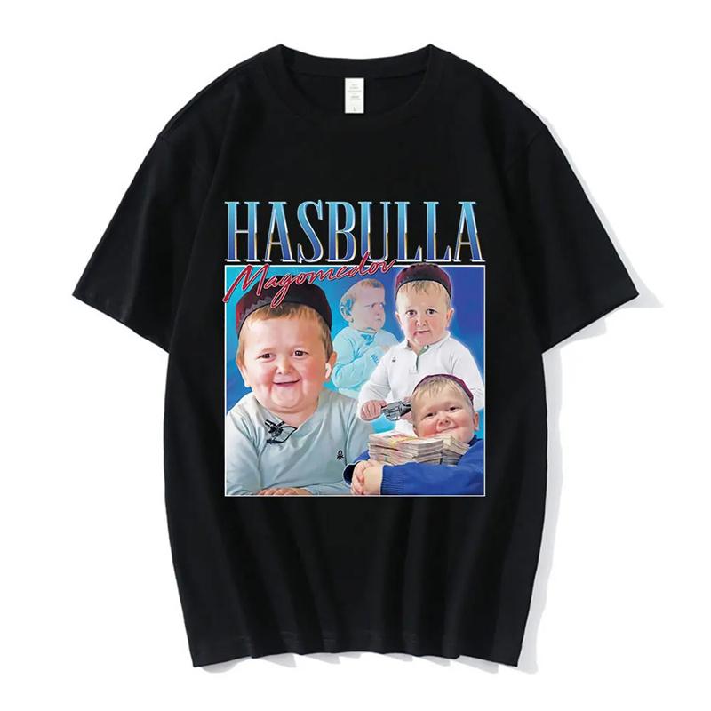 Hasbulla Fighting T Shirt Unisex Russia Classic Mini Khabib Blogger Graphic Tshirts Women Funny Streetwear Tops Tees Shirts