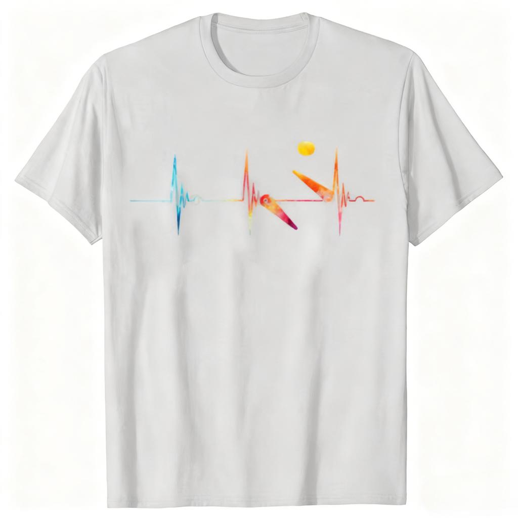 Lustige Flipper Herzschlag Puls Grafik T-Shirts Herren Damen Mode Lässiges T-Shirt 100% Baumwolle Locker Übergröße T-Shirt
