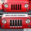ABS Car Front Grille Decoration Ring Cover Stickers For Jeep Wrangler JK 2007-2017 Car Exterior Accessories