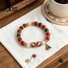 Christmas Stocking Jewelry for Mom Bracelet, Elastic Stretch Beaded Bracelet with Xmas Tree Accessories Party Charm, Holiday Gifts Women Men Seasonal