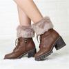 Solid Color Faux Fur Leg Warmers Thick Warm Foot Sleeve Fuzzy Foot Covers  Cosplay Accessory