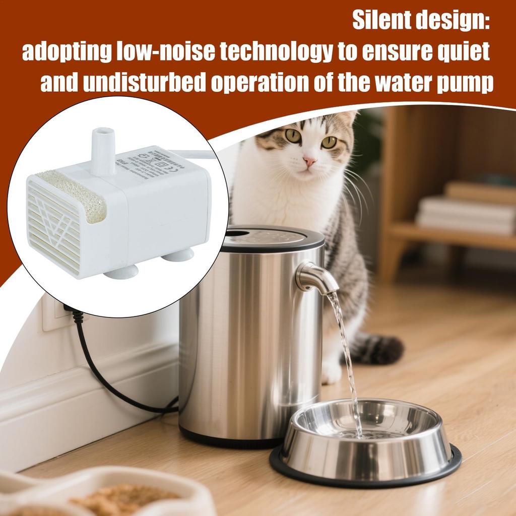 Haustierbrunnen Motor Tauchpumpe Leise USB Katzenbrunnen Leise Futterzubehör für Haustier-Trinkspender-Ersatz
