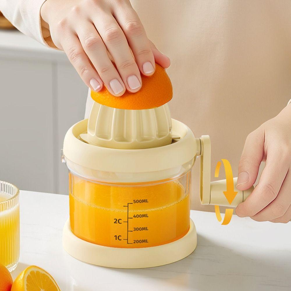 Transparent Hand Press Squeezer Scale Measure Fruit Residue Separator Manual Fruit Juicer  Home Use