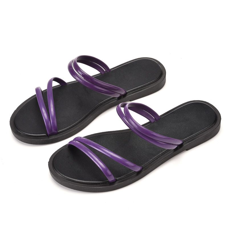 

Sandals Junior Shoes For Women 2024 Open Toe Green Woman Slippers Flat Summer On Beach Slides Stylish But Cheap Footwear B 40