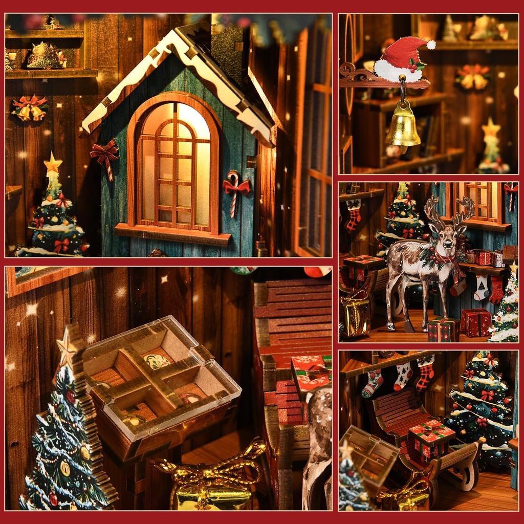 CRESYMME Miniature House Dollhouse Book Nook Kit, Wooden DIY 3D Hobby Handmade (Snow White's Hideout)