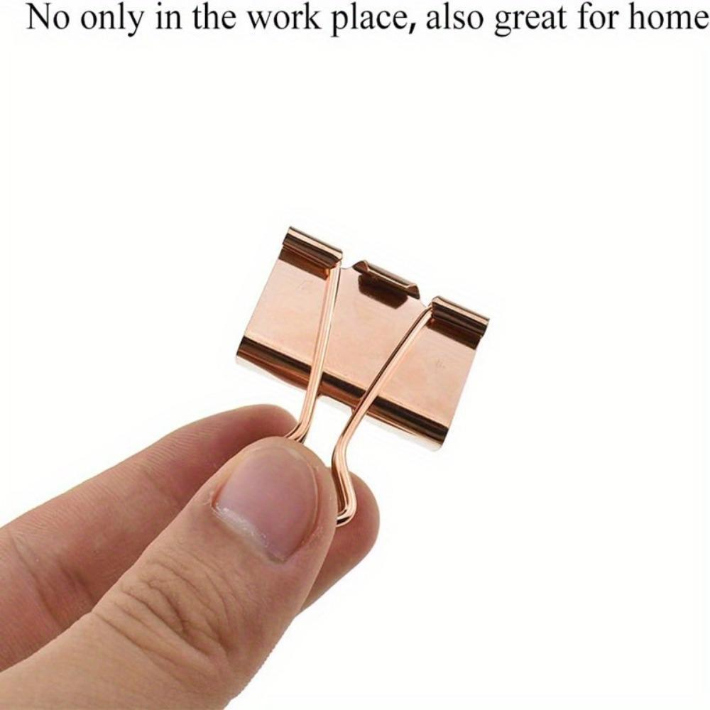 1PACK/24 Binders, Paper Clips Reusable Rose Gold Swallow Tail Clips