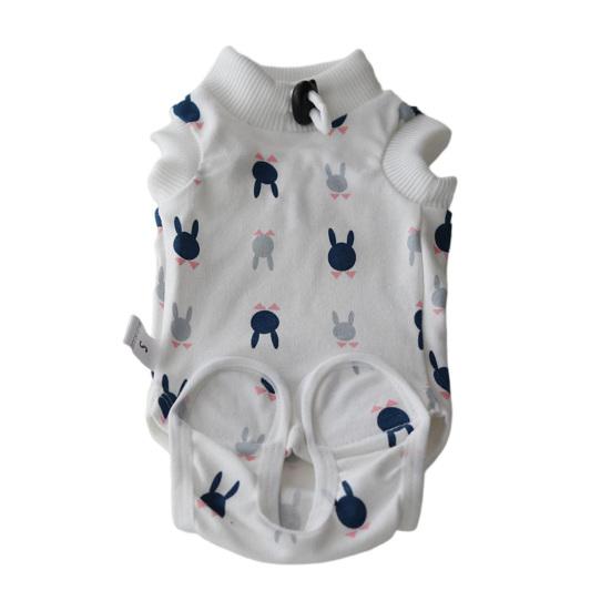 

Костюм для стерилизации домашних животных, высокоэластичная лента с застежкой, фиксированная пряжка с мультяшным узором, регулируемая одежда для щенков и собак, хирургическая восстановительная одежда, аксессуары для домашних животных M белый