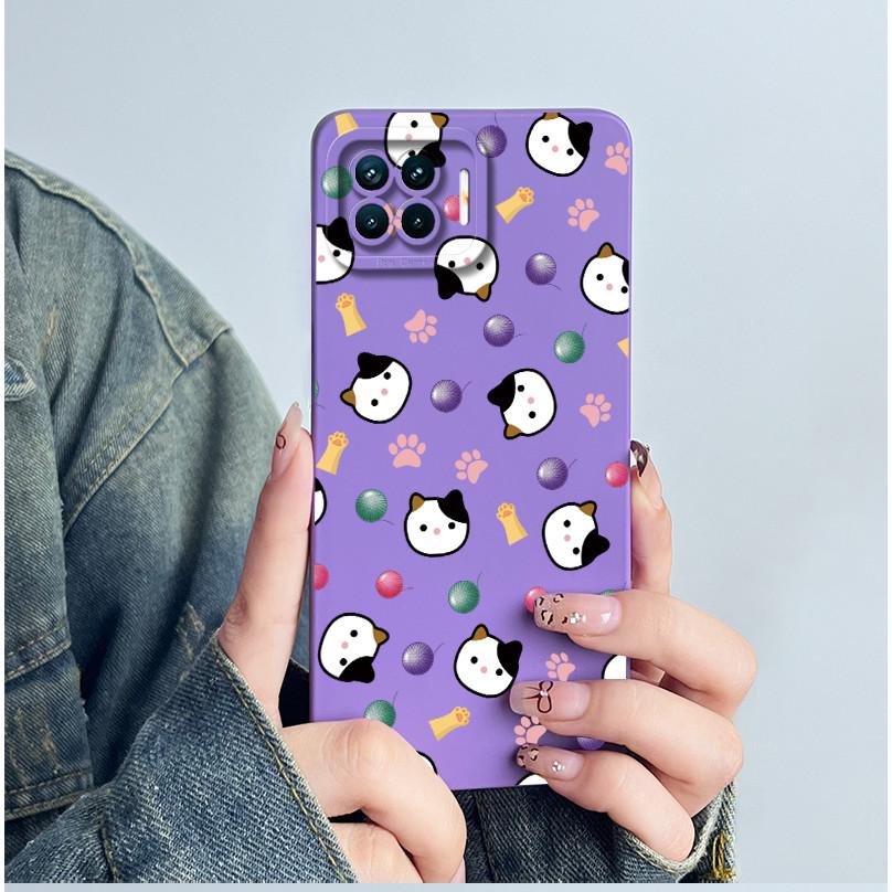 For OPPO Reno4 Lite Reno4 F Phone Case Reno 4 Lite 4F Cover Soft Silicone Cartoon Funda Lovely Panda Flower Printed Coque Casing