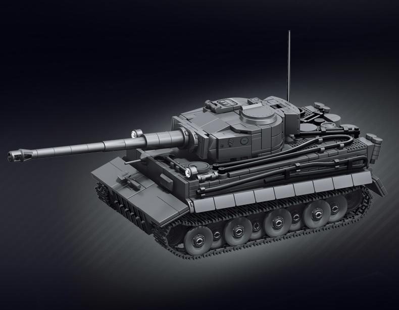 Educational Tiger I Tank Model Building Blocks for Kids - Early Military Edition, Perfect June 1st Gift