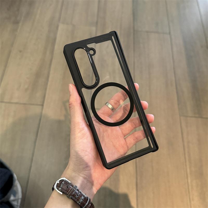Samsung Galaxyzfold7 6 Central Axis Magnetic Folding Mobile Phone Case Suitable for Zfold4 5 Soft Shell Full Enclosure