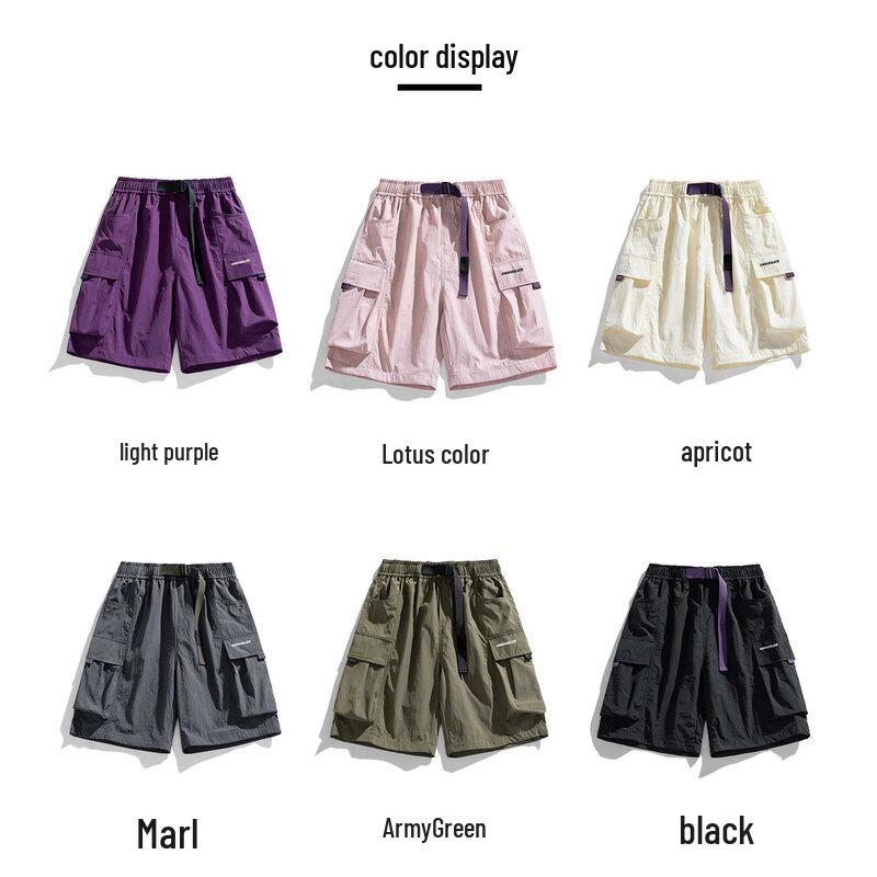 Pantaloncini Cargo Multi-tasche Stile Americano da Uomo