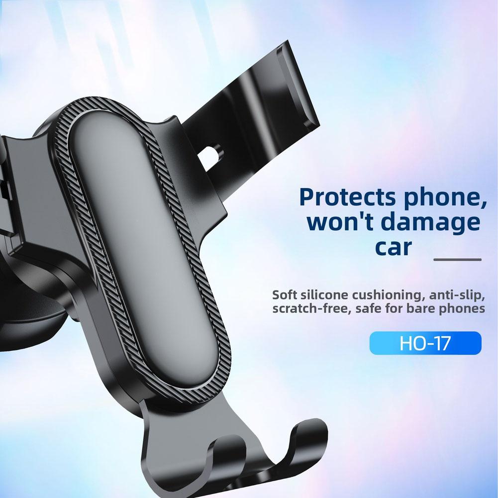 Gravity Lock Magnetic Phone Holder for Car Air Vents Compatible with For 4 7 To 6 9 Inch Smartphones Soft Silicone Protection