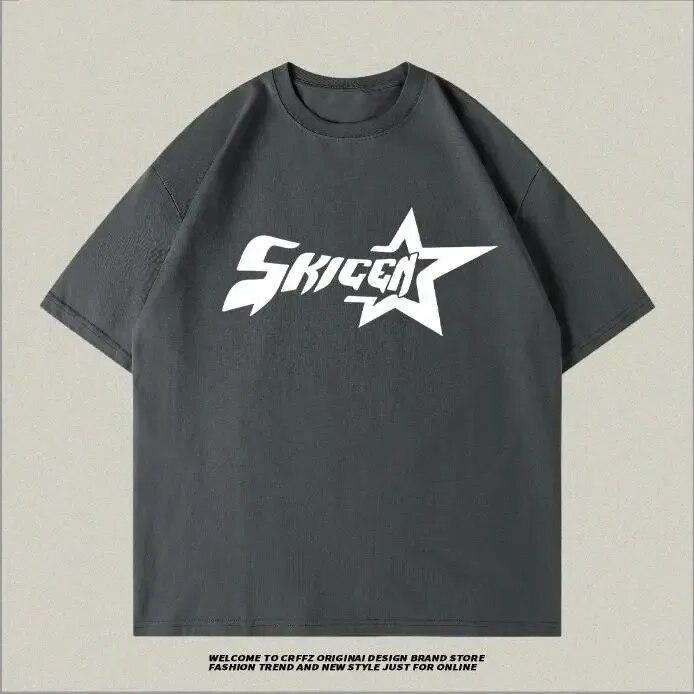 

Уличная футболка 1988 года с американским алфавитом и звездным принтом Harajuku, винтажный красный цвет унисекс, WoUnisex, повседневные топы с базой, одежда унисекс 3XL