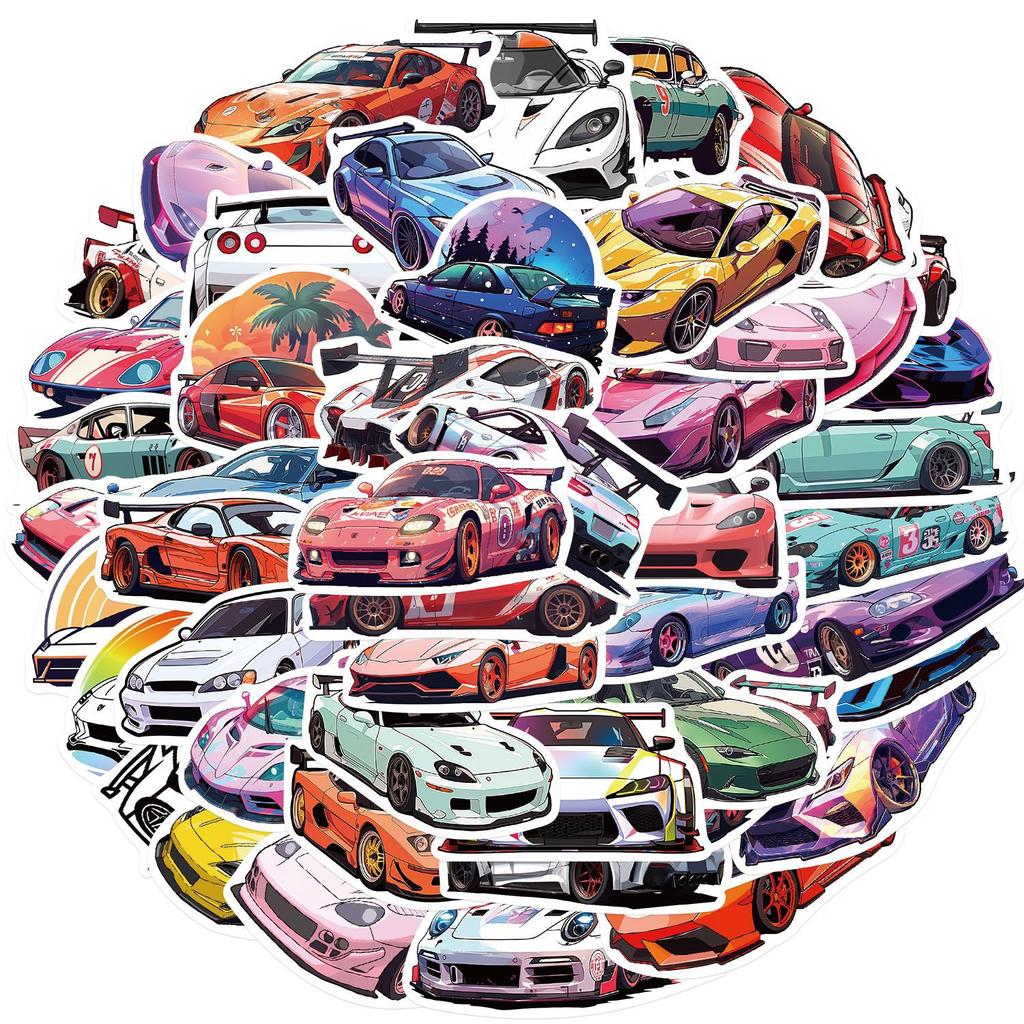 50 JDM Car Graffiti Stickers Decorate Guitar Notebook Suitcase DIY Waterproof Stickers