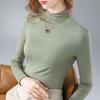 Women Mock Neck Modal Long Sleeve Tee Fleece Lined Thick Warm Base Layer Top