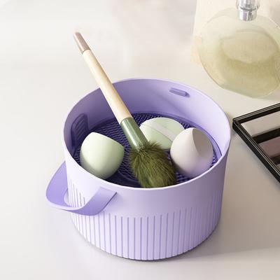 2-in-1-Reinigungsmatte für Make-up-Pinsel mit Pinsel-Trocknungshalter, Reinigungsschüssel für Kosmetikpinsel, Schwamm, Puderquaste, Waschwerkzeug