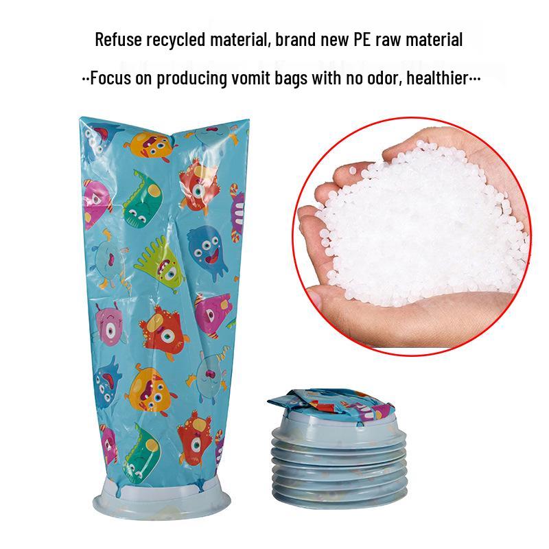 Kids' Cartoon Vomit & Diarrhea Bags - Motion Sickness & Bathroom Use
