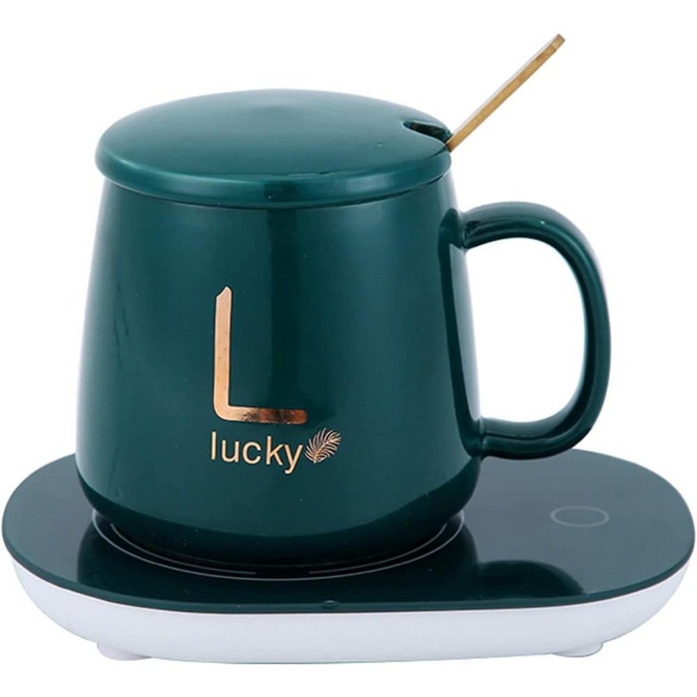 Smart Coffee Set Auto On/Off Gravity-Induction Mug Office Desk Use Candle Wax Cup Warmer Heating Plate (Up to 131 F/55C)