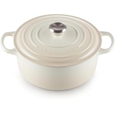 Cast Iron Roaster Le Creuset Signature Round 26 Cm Meringue 5.3 L (21177267164430)