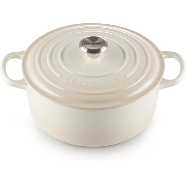 Cast Iron Roaster Le Creuset Signature Round 26 Cm Meringue 5.3 L (21177267164430)