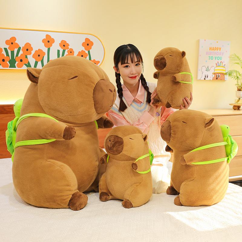 Capibara Plush Toy Turtle Backpack Capybara Doll Pillow Guinea Pig Doll Gift Ragdoll