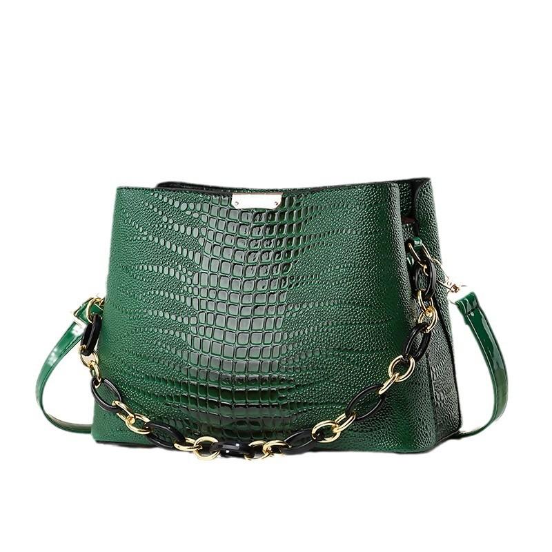 Chic Crossbody Bucket Bag For Women Modern Design Stylish Chain Detail And High Quality Pu Material