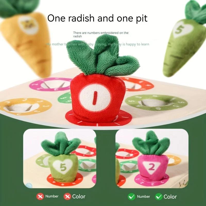 Baby Teether Toys, Chewable Plush Carrot With Rattle Sound, Sensory Learning Toy For Newborns, Montessori Pulling Activity