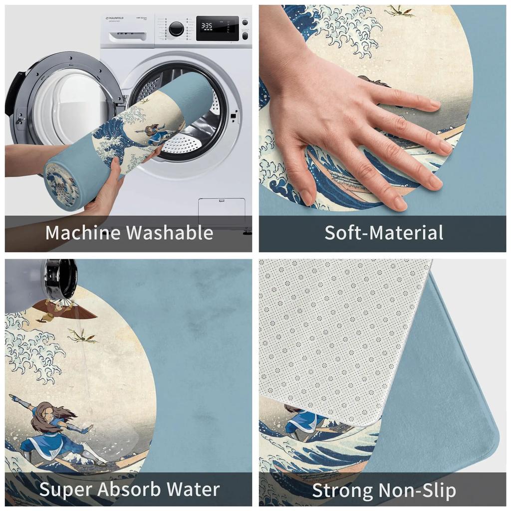 Great Wave Off Kyoshi Island Anti-slip Doormat Floor Mat Oil Proof Carpet Rug for Kitchen Entrance Home Bedroom Footpad Mats