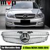 FCM5 Chrome Diamonds Style Front Bumper Grille Upper Grill With OE Style Emblem For Mercedes Benz C-Class W204 2008-14 C200 C230 C300