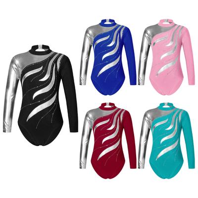 Justaucorps de danse de Ballet à manches longues pour enfants filles, Costumes de danse de gymnastique de ballerine