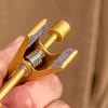 1pc Pants Rack Aluminum Alloy Gold Pants Skirt Drying Hanger with Movable Clips Wardrobe Storage Clothes Hangers Space Saver