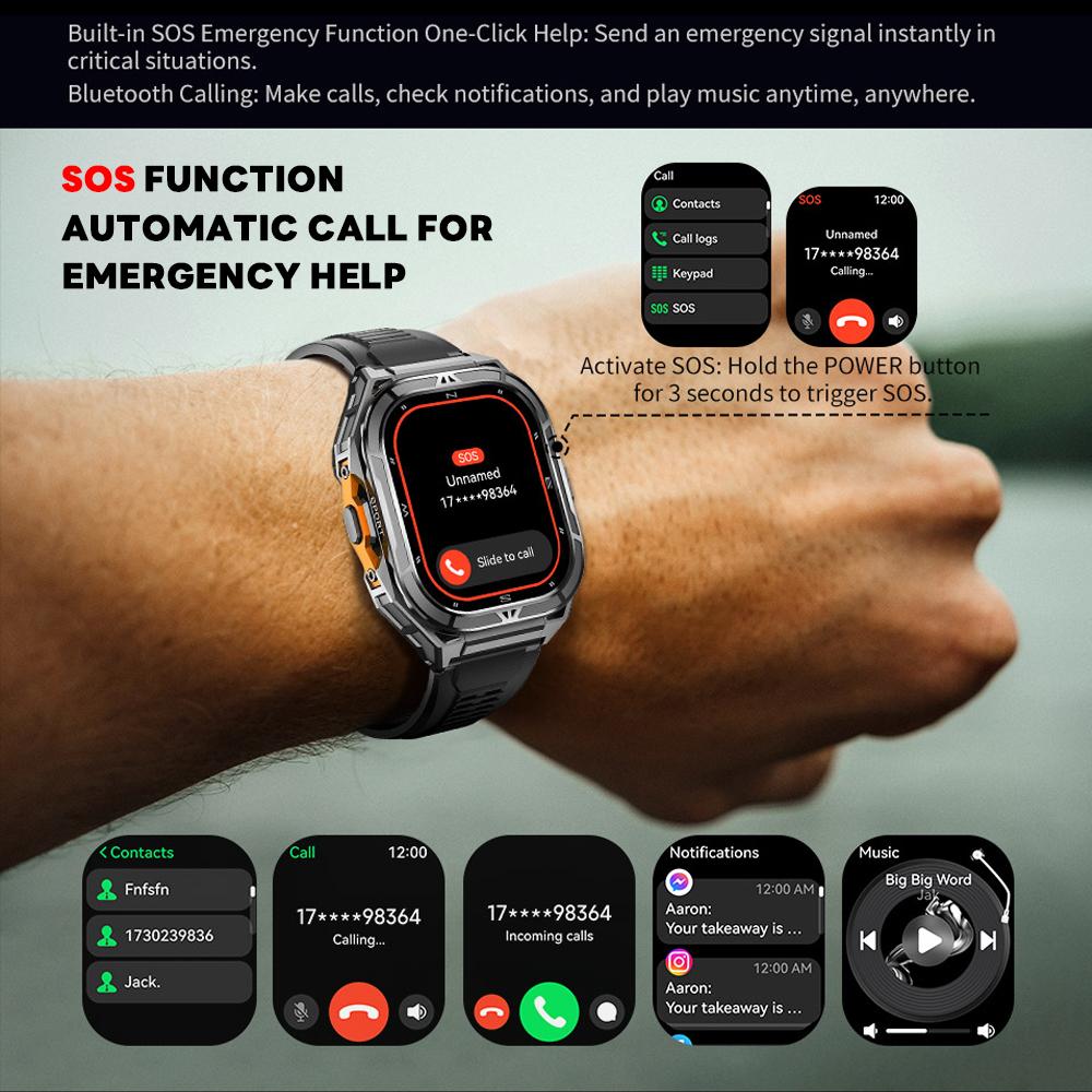 New GPS Smart Watch 10ATM Waterproof Built-in Dual-band GNSS Compass Military Sport Smartwatch Men  New