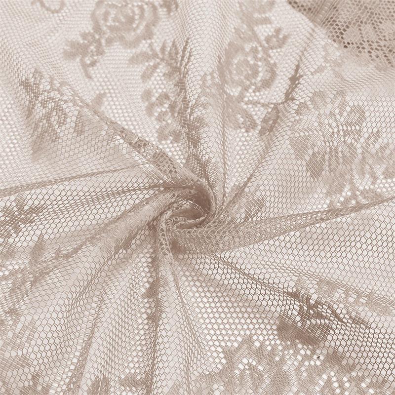 1 Panel Vintage Lace Curtains Rod Pocket Sheer Curtain Long-Romantic Flowers Branch Window Curtain for Living Room French Decor