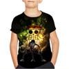 One Piece Luffy T Shirt Four Emperors Short Sleeve Zoro Sanji Chopper Ace Law Tee Children's Clothing Fashion Costumes for Kids Top