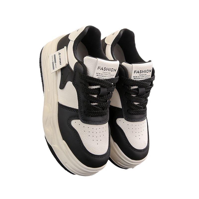 Thick-soled Heightening Little White Shoes Women's Spring and Autumn Velvet Muffin Women's Shoes 2024 New Red Casual Board Shoes Sneakers