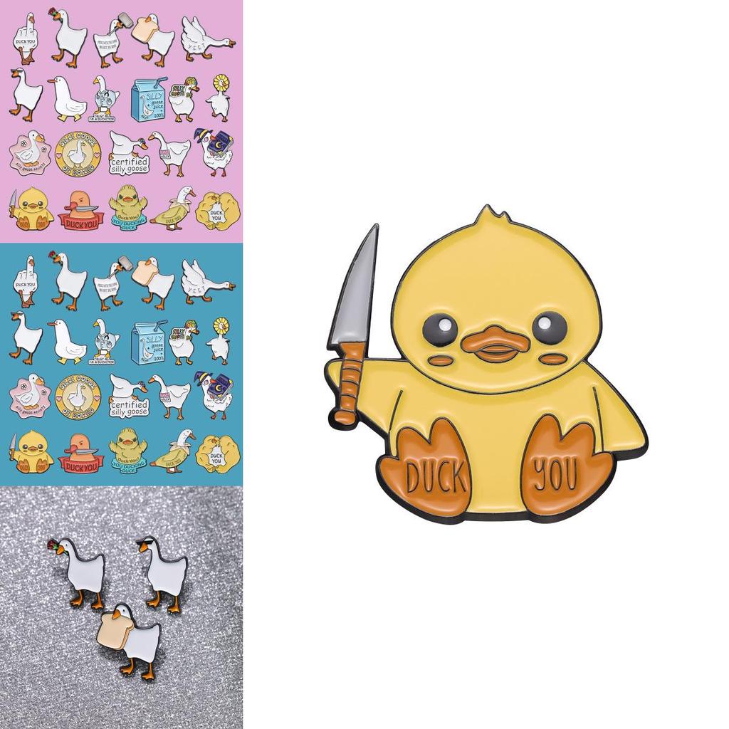 Charming Cute Animal Duck And Goose Brooches Collection In Alloy For Stylish Accessories