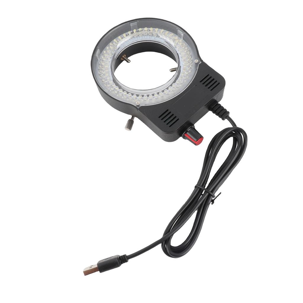 LED Mikroskop Ringlicht 144 LEDs 4W 6500‑7500K 32000‑36000LX Einstellbare Helligkeit USB-betrieben Mikroskoplampe
