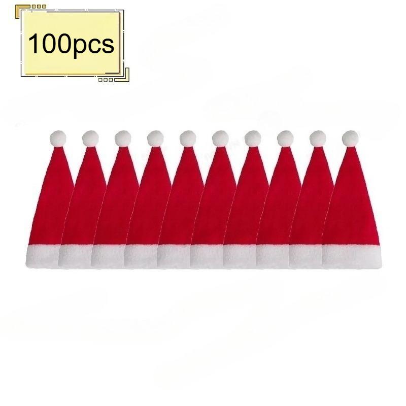 1/3/5/10/20/50/100PCS Christmas Decoration Tableware Holder Bag Christmas Hat Fork Knife Cutlery Bag Xmas Home Kitchen Decor Ornament Navidad New Year