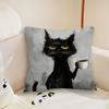 Black Cat Art cushion cover Pillow Case Plush Fabric Soft Double Sided Print Sofa Cushion Cover Throw Pillow Covers